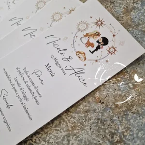 menù matrimonio tema costellazioni