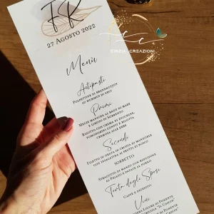 menu ristorante matrimonio tema fiori