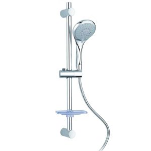 METAFORM – AQUALINE SET DOCCIA COMPLETO COMET CON ASTA SALISCENDI E SOFFIONE 5 GETTI SISTEMA ECOSTOP