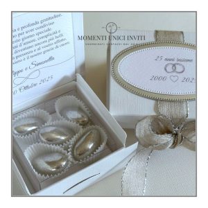 Scatolina Scrigno Confetti Box Interna Tag e Nastro – Anniversario