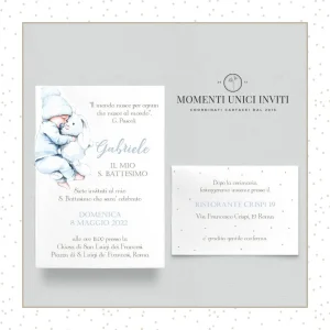 Partecipazione Battesimo Dolci Nanne Bimbo – 10×15 con busta
