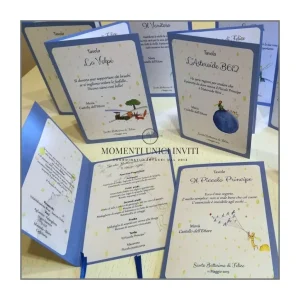 Segnatavolo con menu integrato – piccolo principe