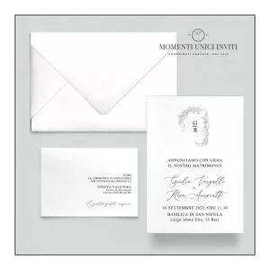 Elisabeth – partecipazione e invito con busta – mod.10×15