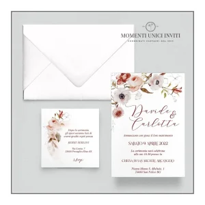 Incanto d’autunno – partecipazione e invito con busta – mod. 13×18