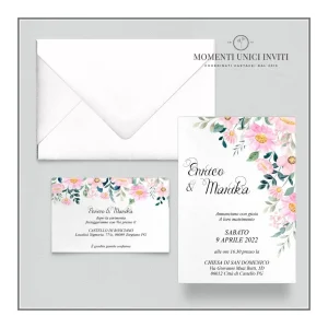 Nadine – partecipazione e invito con busta – mod. 10×15