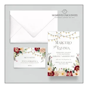 Notte di mezza estate – partecipazione e invito con busta – mod. 13×18