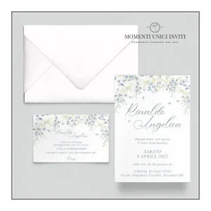 Orchidea – partecipazione e invito con busta – mod. 10×15