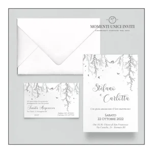 Whispers – partecipazione e invito con busta – mod. 10×15