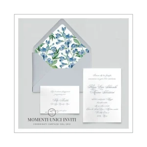 Asteria – partecipazione e invito con busta e liner – mod. 10×15